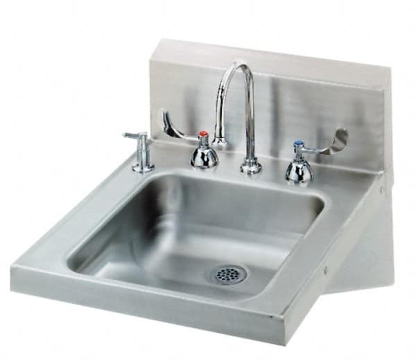 ADA Lavatory Sink: Wall Mount, 304 Stainless Steel MPN:HSAP-14-FW-DS