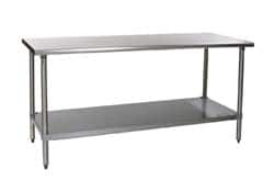 Stationary Work Table: Polished Stainless Steel MPN:T3072EB