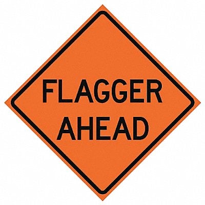 Flagger Ahead Traffic Sign 48 x 48 MPN:669-C/48-DGFO-FA