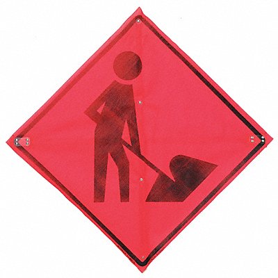 Workers Ahead Traffic Sign 36 x 36 MPN:C/36-EMO-3FH-HD MEN WORK SYM