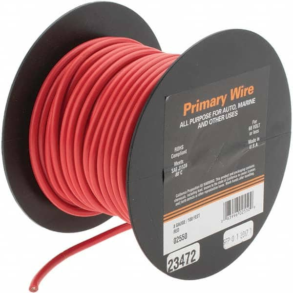 8 AWG, 100' OAL, Hook Up Wire MPN:23472