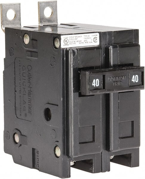 40 Amp, 120/240 VAC, 24 VDC, 48 VDC, 80 VDC, 2 Pole, Bolt On Miniature Circuit Breaker MPN:BAB2040