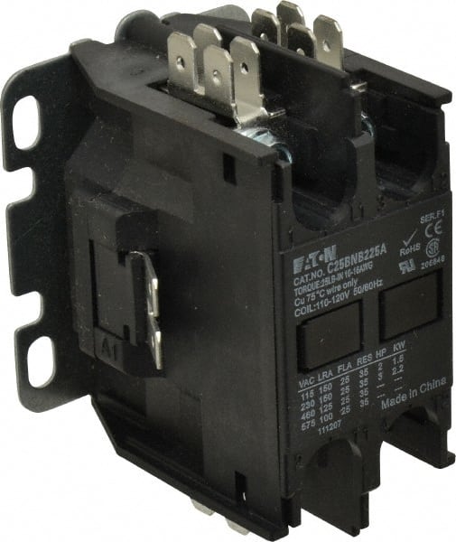 2 Pole, 25 Amp Inductive Load, 110 to 120 Coil VAC at 50/60 Hz, Nonreversible Definite Purpose Contactor MPN:C25BNB225A