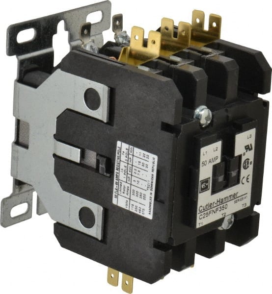 3 Pole, 50 Amp Inductive Load, 110 to 120 Coil VAC at 50/60 Hz, Nonreversible Definite Purpose Contactor MPN:C25FNF350A