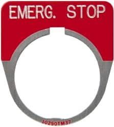 Round, Legend Plate - Emergency Stop MPN:10250TM13