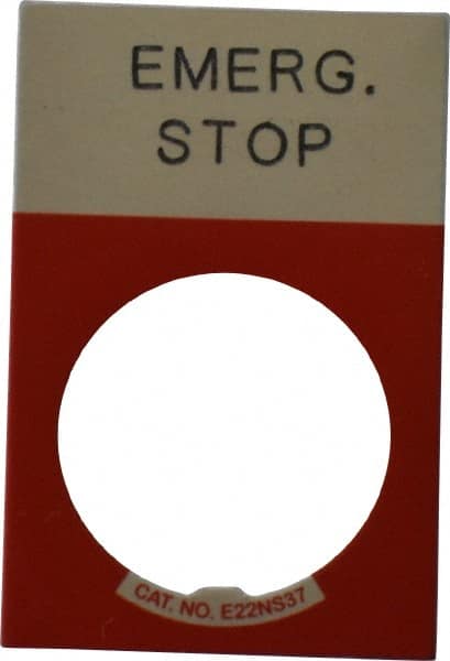 Rectangular, Aluminum Legend Plate - Emergency Stop MPN:E22NS13