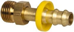 Barbed Push-On Hose Inverted Male Swivel Connector: 5/8-18 NPT, Brass, 3/8