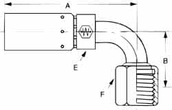 Hydraulic Hose Swivel 90 Tube Elbow: 0.5