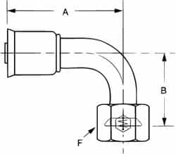 Hydraulic Hose Elbow: 5/8-18 MPN:75706E-466