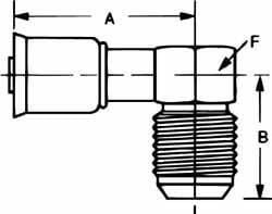 Hydraulic Hose Elbow: 7/8-14 MPN:75710E-X10