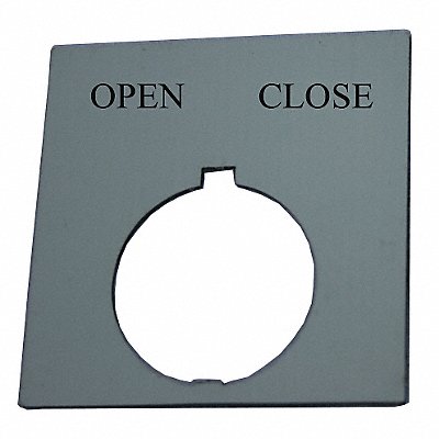 Legend Plate Square Open Close Black MPN:HT8SP43