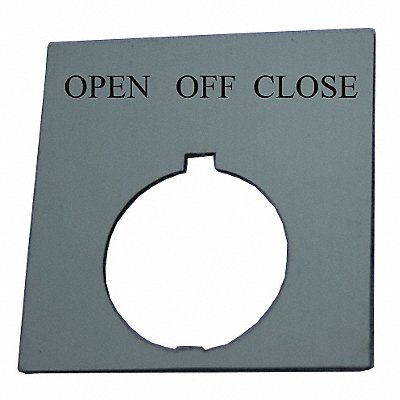 Legend Plate Square Open Off Close Black MPN:HT8SP53