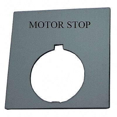 Legend Plate Square Motor Stop Black MPN:HT8SP82