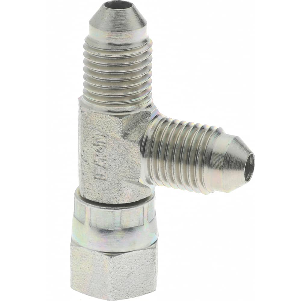 Steel Flared Tube Swivel Nut Run Tee: 1/4