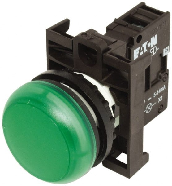 12-30 VAC, 30 VDC Green Lens LED Indicating Light MPN:M22-L-G-G