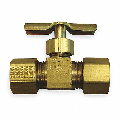 Needle Valve Straight Brass 3/8 in Tube MPN:A6775