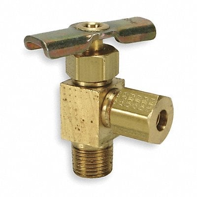 Needle Valve Angled Brass 1/4 x 5/16 In. MPN:A6855