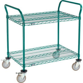 Nexel® Utility Cart 2 Shelf Poly-Green® 36