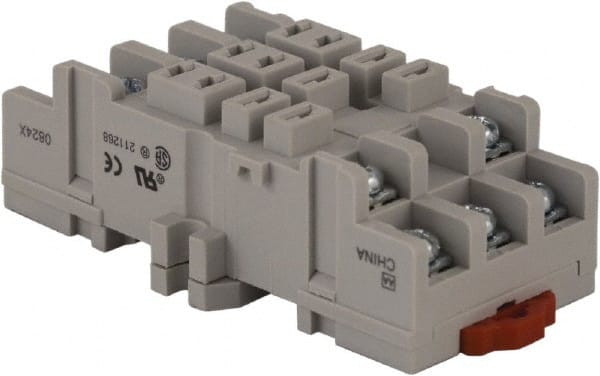 11 Pins, 300 VAC, 15 Amp (UL and CSA), Square Relay Socket MPN:8501NR82B