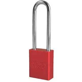American Lock® No. A1107RED Solid Aluminum Rectangular Padlock - Red - Pkg Qty 24 A1107RED