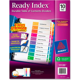 Avery Ready Index T.O.C. Reference Divider 1 to 10 8.5