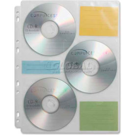 Compucessory CD/DVD Media Binder Refill 22297 25/Pk Clear 22297