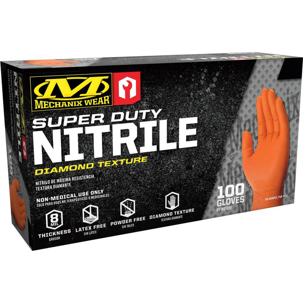 Disposable/Single Use Gloves, Primary Material: Nitrile , Thickness (mil): 8.0 , Grip Surface: Raised Diamond (Full) , Grade: General Purpose  MPN:D01-09-012-100