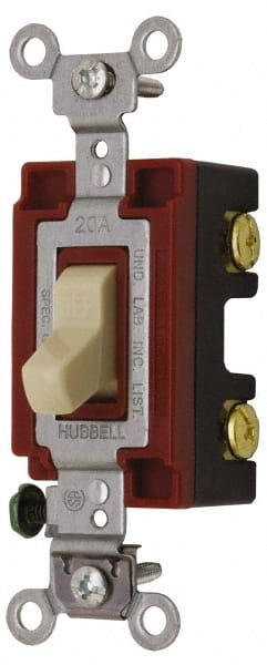 2 Pole, 120 to 277 VAC, 20 Amp, Industrial Grade Toggle Wall Switch MPN:1222I