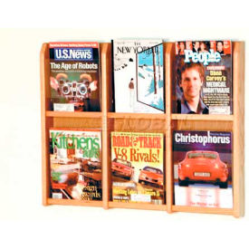 Wooden Mallet Divulge™ 6 Magazine Wall Display Light Oak MM-6LO