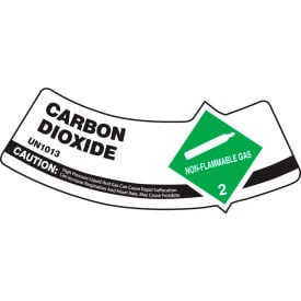 Accuform MCSLCAGXVE Gas Cylinder Shoulder Label Carbon Dioxide Dura-Vinyl™ 5/Pack MCSLCAGXVE