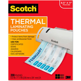 Scotch® Letter Size Thermal Laminating Pouches 3 mil 11 2/5 x 8 9/10 200 per Pack TP3854200