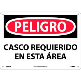 Spanish Aluminum Sign - Peligro Casco Requerido En Esta Area SPD46AB