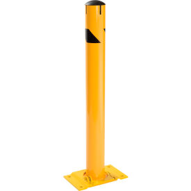 GoVets™ Steel Safety Bollard W/Chain Slots Removable Base & Cap 4.5''D x 42''H 578670