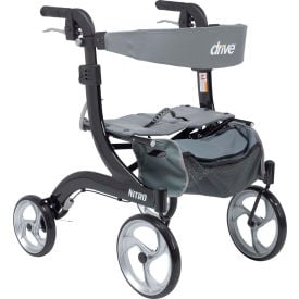 Drive Medical RTL10266BK-H Nitro Euro Style Walker Rollator Petite Black RTL10266BK-H