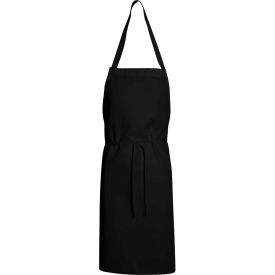 Chef Designs 1430BK3033 Unisex Mid Length Bib Apron Black 30