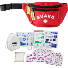 Kemp USA Premium Hip Pack w/ Guard Logo & First Aid Supply Red 10-103-RED-PRE-S1