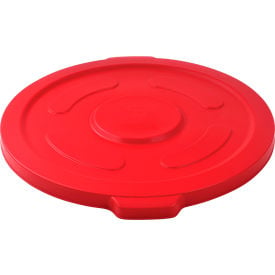 GoVets™ Plastic Trash Can Lid - 55 Gallon Red 465RD240