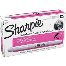 Sharpie® Metallic Permanent Marker Fine Metallic Silver Ink - Pkg Qty 12 39100