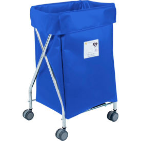 R&B Wire Products Narrow Collapsible Hamper Steel Blue Vinyl Bag 654B