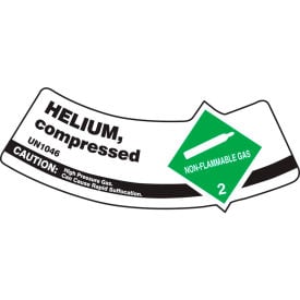 Accuform MCSLHEGXVE Gas Cylinder Shoulder Label Helium Compressed Dura-Vinyl™ MCSLHEGXVE