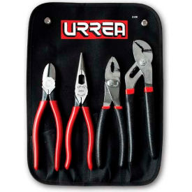 Urrea J200G 4 Piece Plier Set (Long Nose Slip Joint Diagonal Tongue & Groove) J200G