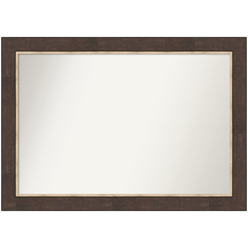 Amanti Art Non-Beveled Rectangle Framed Bathroom Wall Mirror, 29in x 41in, Lined Bronze MPN:A42707223120