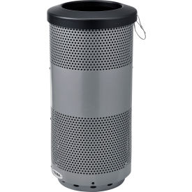 GoVets™ Perforated Steel Round Trash Can 20 Gallon Gray 313GY641