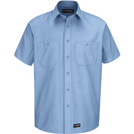 Wrangler® Men's Canvas Short Sleeve Work Shirt Light Blue Long-XL-WS20LBSSLXL WS20LBSSLXL