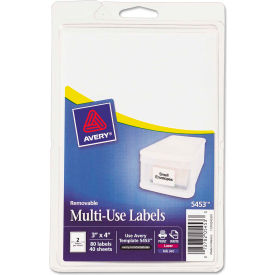 Avery® Print or Write Removable Multi-Use Labels 3 x 4 White 80/Pack 05453