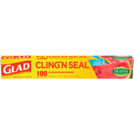 Glad® Cling'N Seal Plastic Food Wrap 100'L x 12