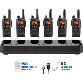 Midland® BizTalk® FRS Two-Way Business Radio with Multi-Unit Charger Black Pack of 6 LXT600BBX6