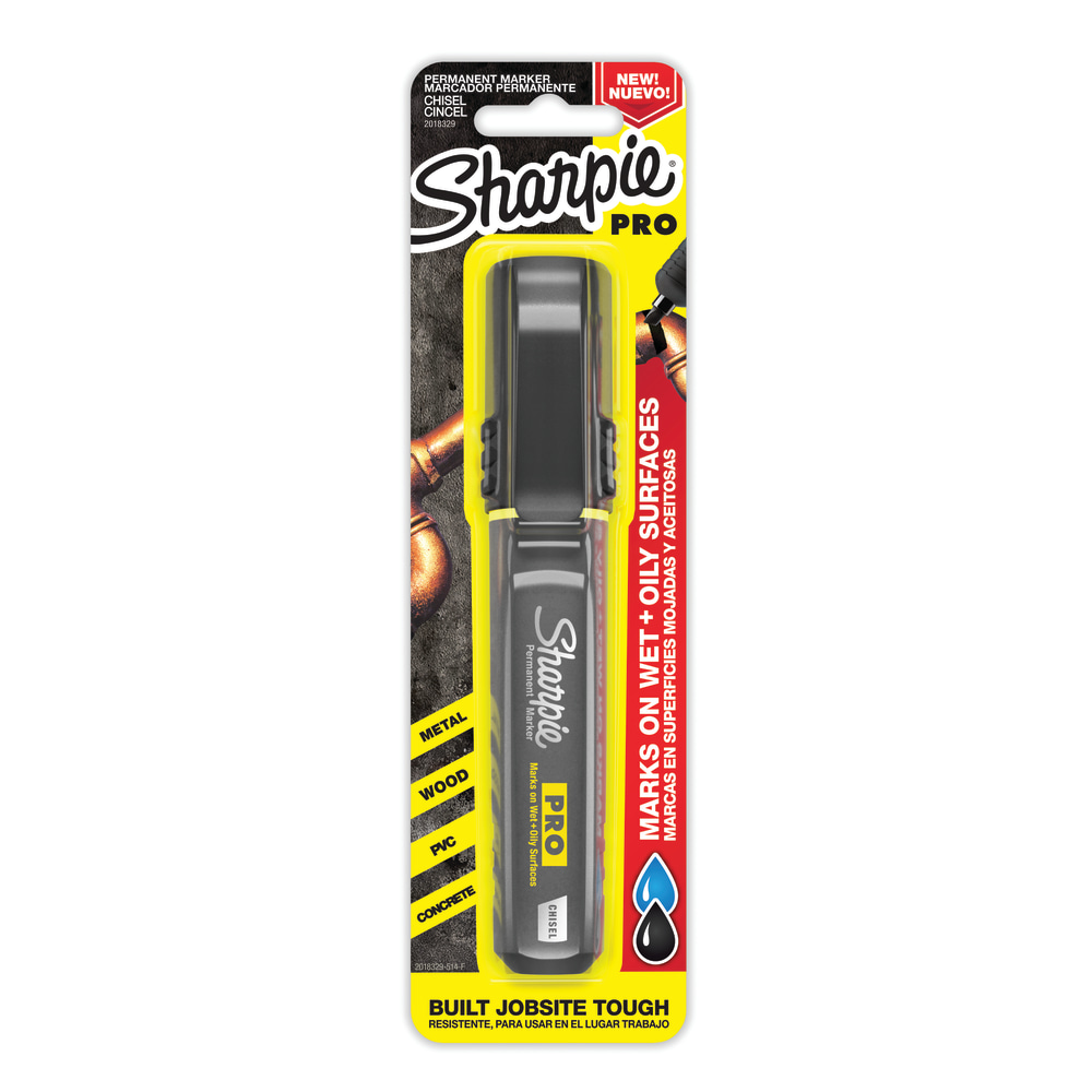 Sharpie Pro Permanent Marker, Chisel Tip, Black Ink, Gray Barrel (Min Order Qty 19) MPN:2018329