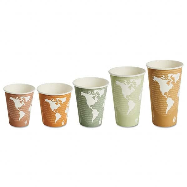 World Art Renewable/Compostable Hot Cups, 8 oz, Plum, 50/Pack MPN:ECOEPBHC8WAPK