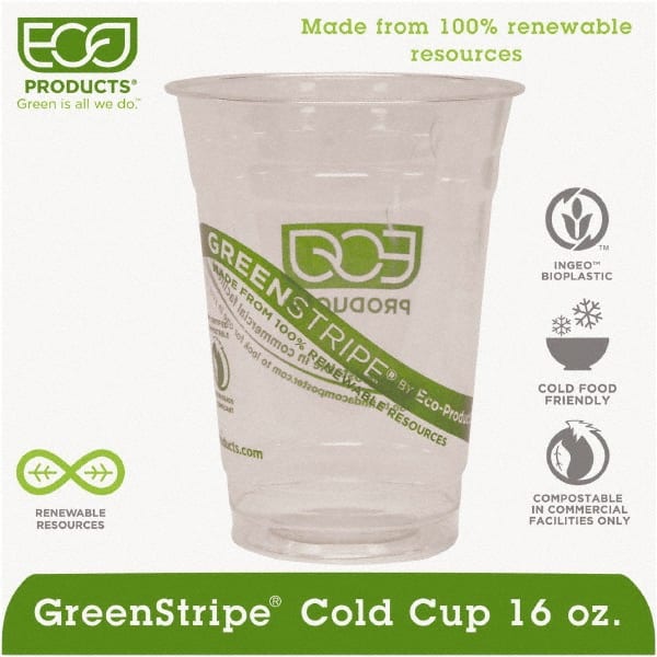 Pack of (50), Renewable & Compostable Cold Cups - 16 oz MPN:ECOEPCC16GS